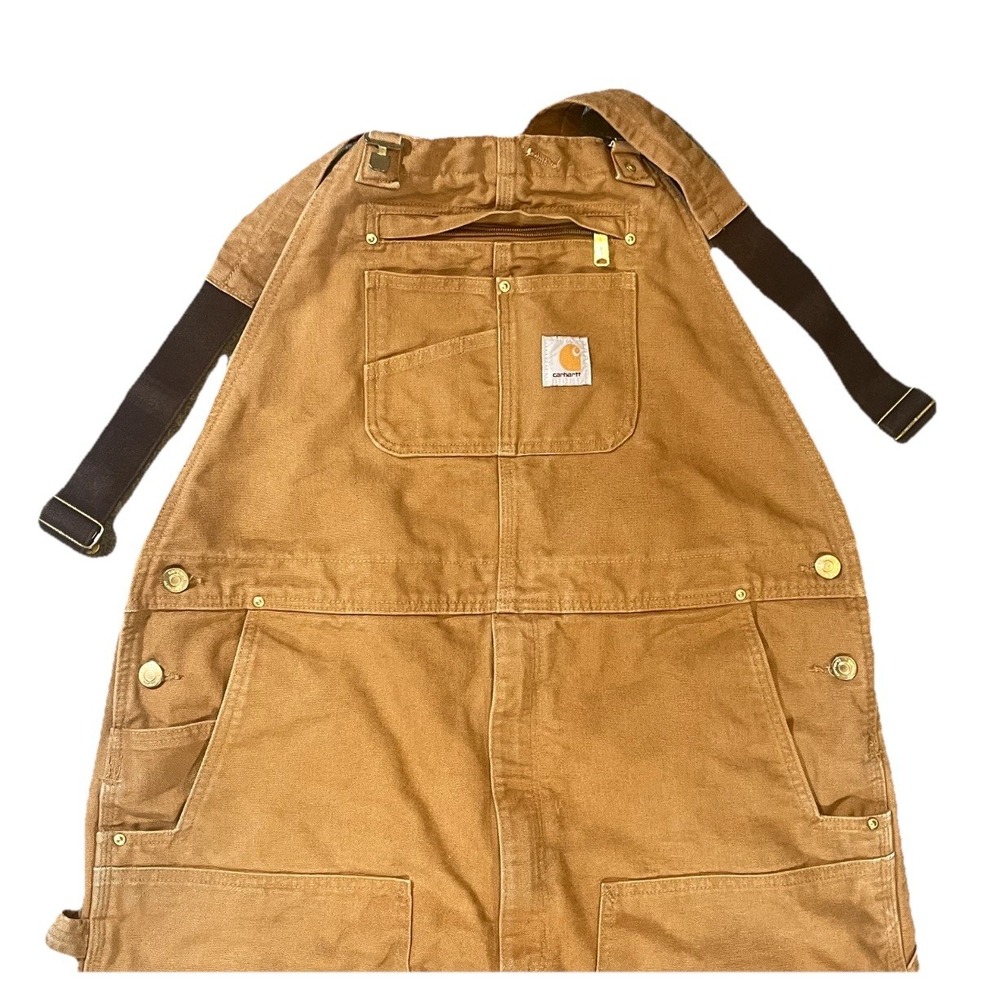Carhartt Overalls Size 34x32 Tan Brown RN 14806, Size 42X36 RO1-M Workwear
